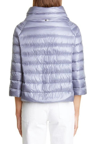 Shop Herno Sofia Down Crop Puffer Jacket In Misty Lilac