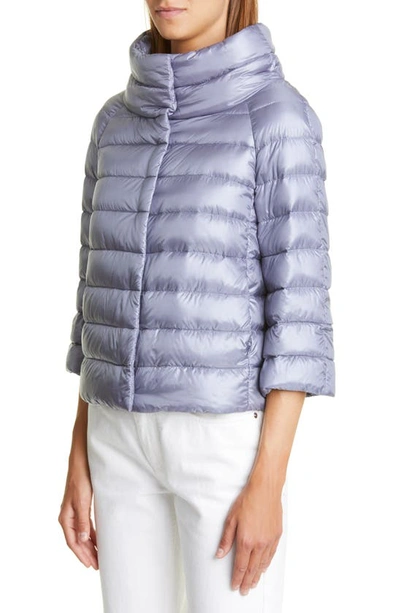 Shop Herno Sofia Down Crop Puffer Jacket In Misty Lilac