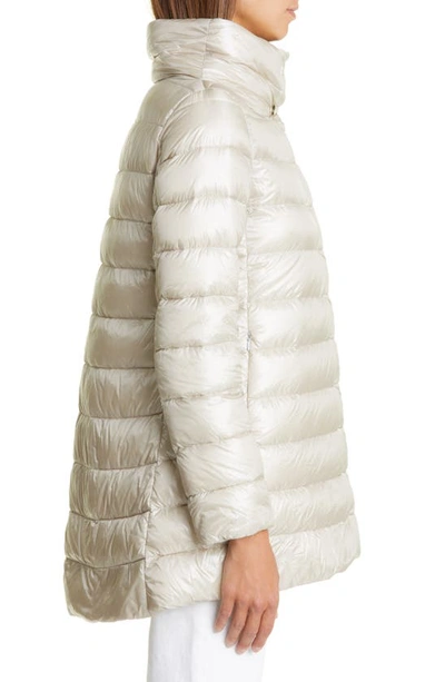 Shop Herno Amelia High/low Down Jacket In 1985/ Chantilly