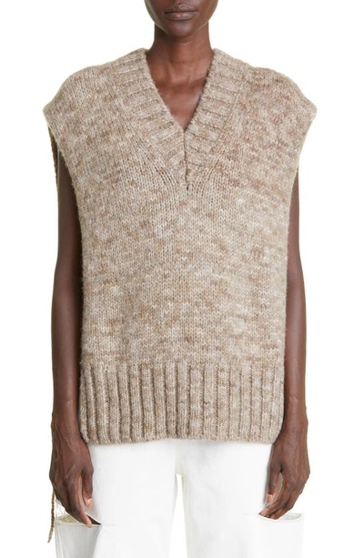Shop Maison Margiela Alpaca, Cotton & Wool Sweater Vest In Anthracite