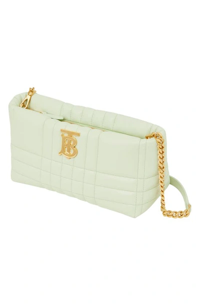 Shop Burberry Small Lola Exploded Check Quilted Leather Camera Bag In Pistachio