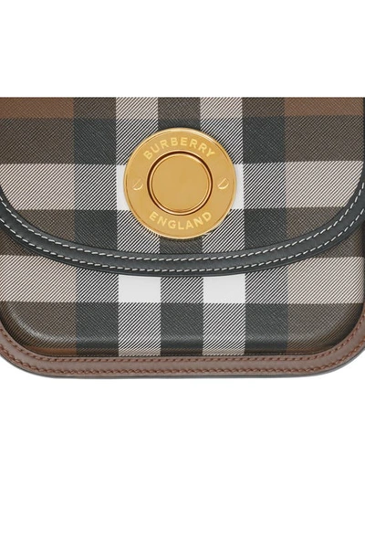 Shop Burberry Small Note Check Coated Canvas Satchel In Dark Birch Brown