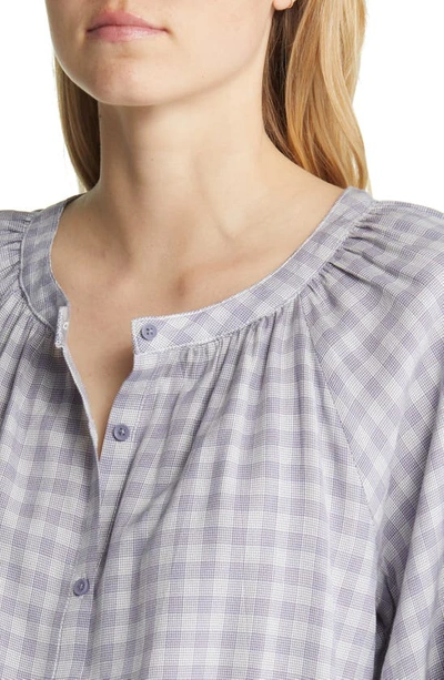 Shop Beachlunchlounge Ava Gingham Blouse In Spring Fig