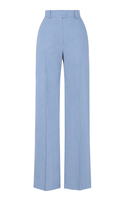 Shop Martin Grant Women's Sofia Cotton Straight-leg Pants In Blue