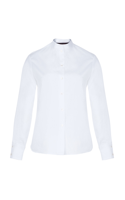 Shop Martin Grant Women's Classic Cut Cotton Shirt In Navy,white