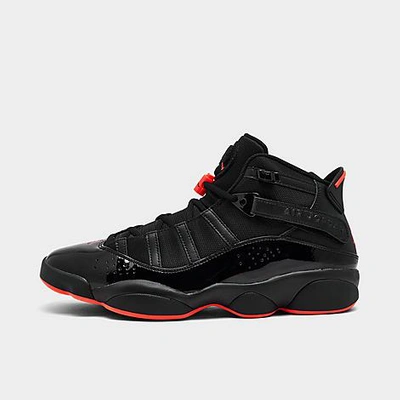 Shop Nike Jordan Men's Air 6 Rings Basketball Shoes In Black/black/infrared 23
