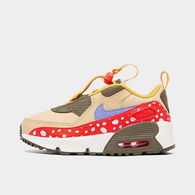 Shop Nike Kids' Toddler Air Max 90 Toggle Se Casual Shoes Size 9.0 Leather In Sesame/light Thistle/bright Crimson