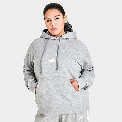 Shop Adidas Originals Adidas Women's Sportswear Oversized Hooded Sweatshirt (plus Size) In Medium Grey Heather