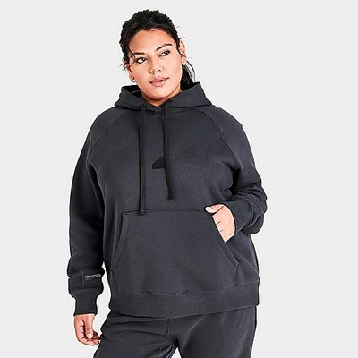 Shop Adidas Originals Adidas Women's Sportswear Oversized Hooded Sweatshirt (plus Size) In Carbon