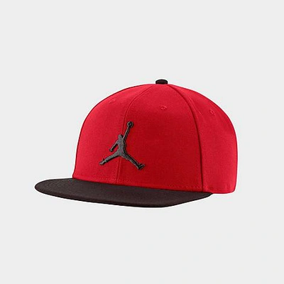 Shop Nike Jordan Pro Jumpman Snapback Hat In Gym Red/black/black/dark Smoke Grey