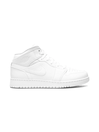 Shop Jordan Air  1 Mid Sneakers In White