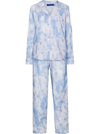 Shop Desmond & Dempsey Summer Dusk Pajama Set In Blue