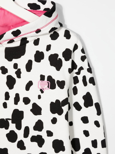 Chiara Ferragni Dalmatian Print Dress In White