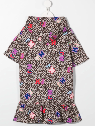 Shop The Marc Jacobs Cheetah Logo-print Hooded Dress In Brown