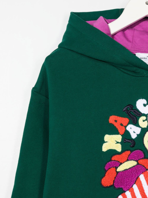 The Marc Jacobs Kids graphic-embroidered fleece hoodie - Green