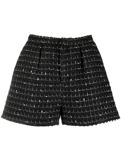 Shop Iro Tweed High-waisted Shorts In Black