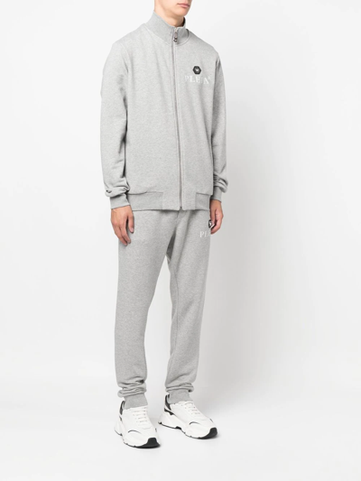 Shop Philipp Plein Logo-print Cotton Tracksuit Set In Grey