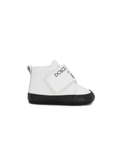 Shop Dolce & Gabbana Dg Milano Leather Sneakers In White