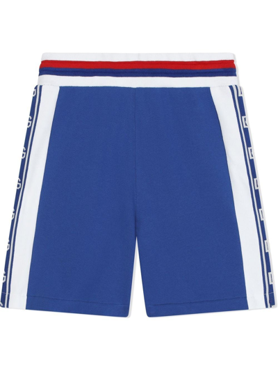 Shop Dolce & Gabbana Logo-tape Track Shorts In Blue