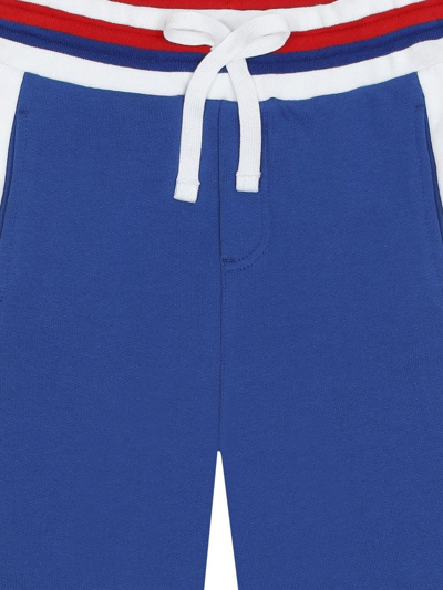 Shop Dolce & Gabbana Logo-tape Track Shorts In Blue