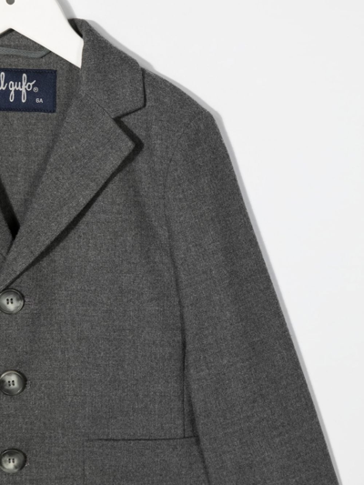 Shop Il Gufo Single-breasted Fitted Blazer In Grey