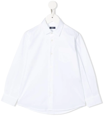 Shop Il Gufo Embroidered-logo Long-sleeve Shirt In White