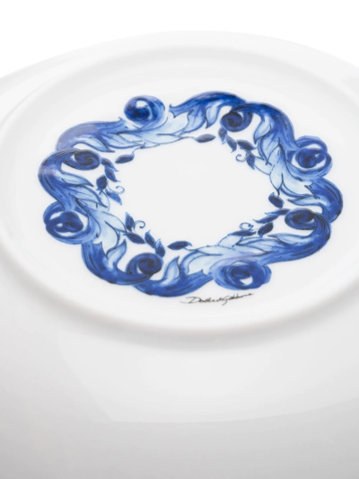 Dolce & Gabbana Blue Meditteraneo Pattern Soup Plate Set In Blue