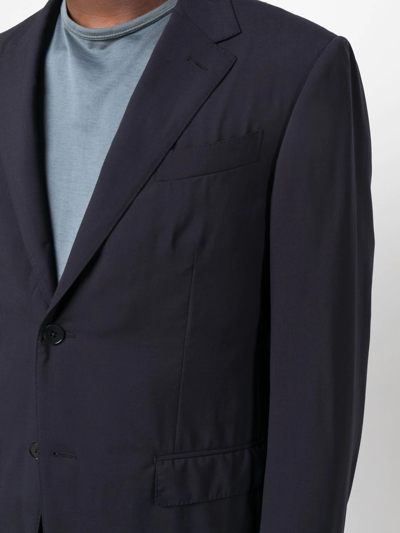 Zegna Single-breasted Two-piece Suit In Blue