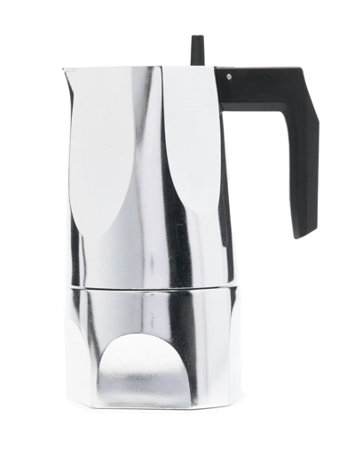 Shop Alessi Ossidiana 3-cup Espresso Coffee Maker In Silver