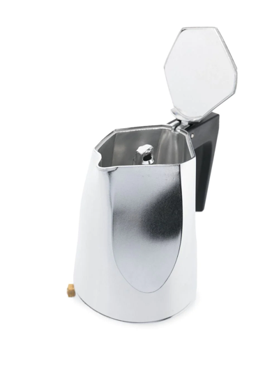 Shop Alessi Ossidiana 3-cup Espresso Coffee Maker In Silver