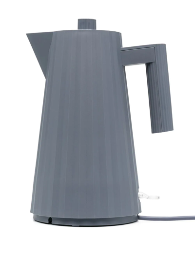 Shop Alessi Plissé-effect Electric Kettle In Blue