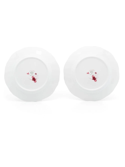 Shop Ginori 1735 Oriente Italiano Vermiglio Plate Set (set Of Two) In Red