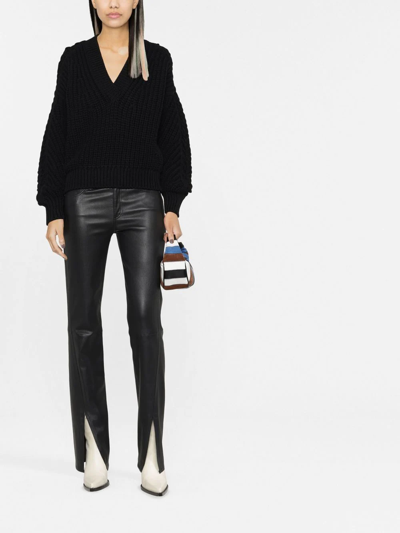 Iro Intarsia Knit-logo Jumper In Black