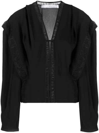 Shop Iro Elea Lace-detail Blouse In Black