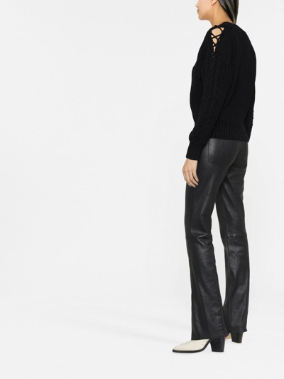 Iro Intarsia Knit-logo Jumper In Black