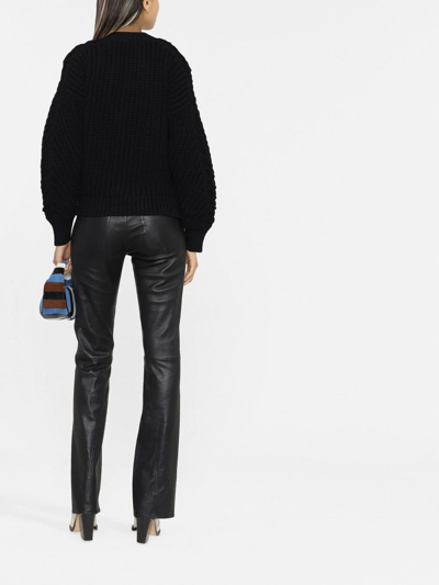Iro Intarsia Knit-logo Jumper In Black
