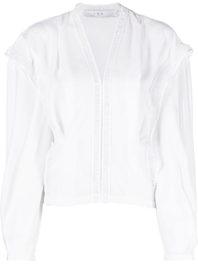 Shop Iro Elea Lace-detail V-neck Blouse In White
