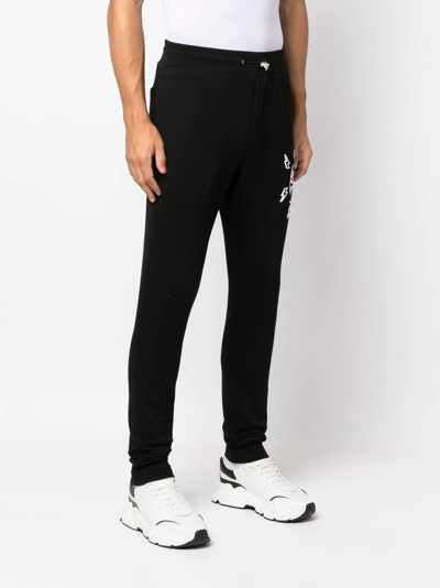 Shop Philipp Plein Hexagon Tapered Track Pants In Black