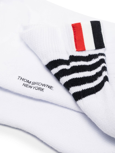 Shop Thom Browne 4-bar Stripe Socks In White