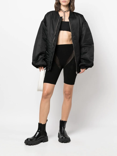 Ambush High-waisted Knitted Shorts In Black