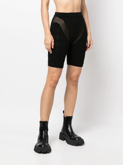 Ambush High-waisted Knitted Shorts In Black