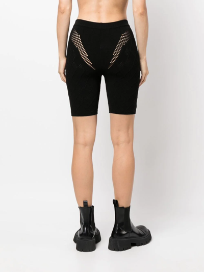 Ambush High-waisted Knitted Shorts In Black