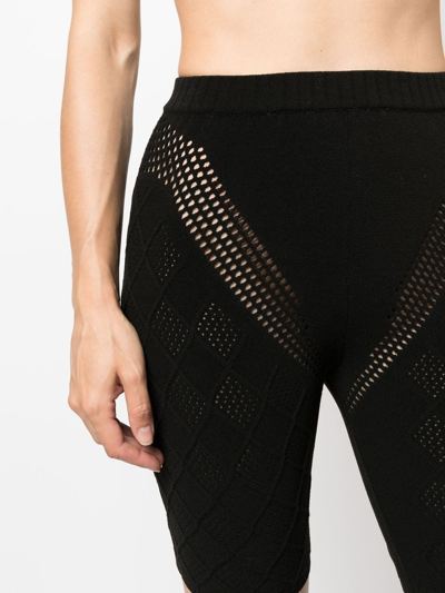 Shop Ambush High-waisted Knitted Shorts In Black
