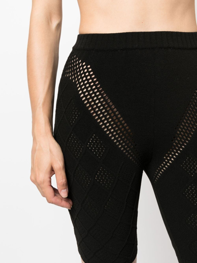 Ambush High-waisted Knitted Shorts In Black
