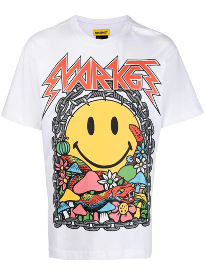 Market Graphic-print Cotton T-shirt In White
