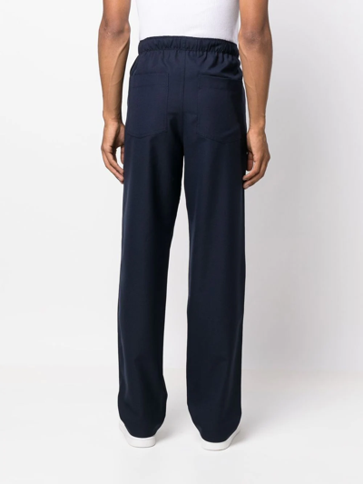 Shop Zadig & Voltaire Straight-leg Drawstring Trousers In Blue
