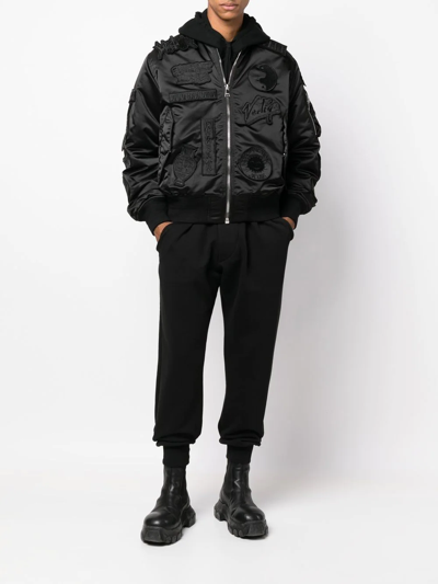 Shop Vivienne Westwood Orb-embroidered Track Pants In Black