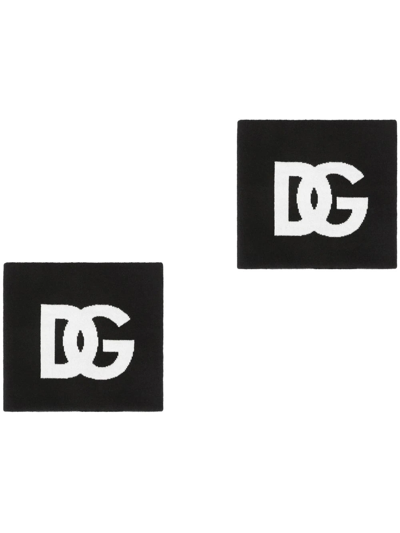 Shop Dolce & Gabbana Dg Logo-knit Snood In Black