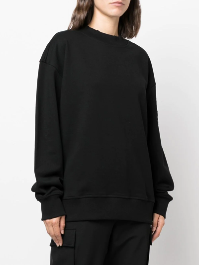 Shop Moose Knuckles Logo-patch Cotton Sweatshirt In Black