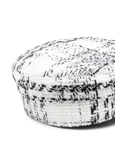 Ruslan Baginskiy Logo Embroidery Chequered Cotton Baker Boy Cap In White